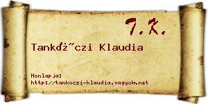 Tankóczi Klaudia névjegykártya