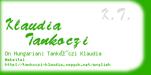 klaudia tankoczi business card